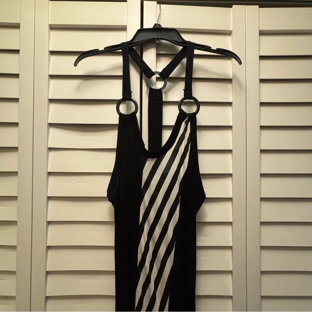 Black and White Striped Women's Dress